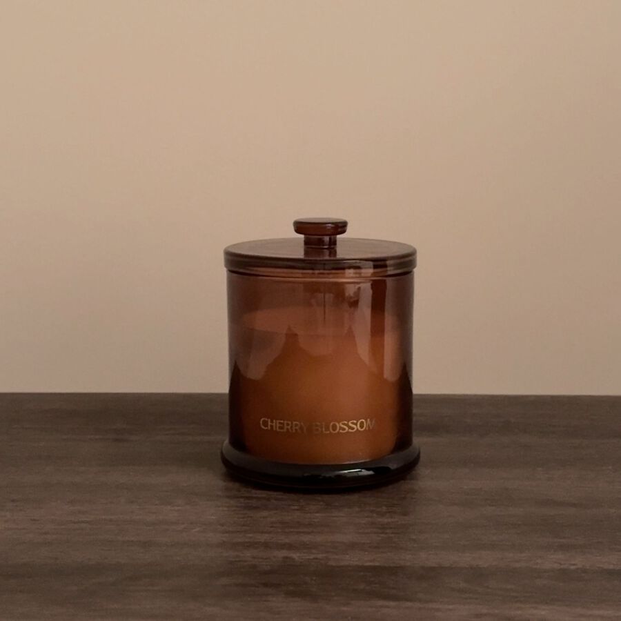 Vela aromática en vaso de cristal Cherry blossom Durcal Ø10x13cm