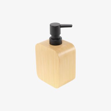 Dispensador de jabón de baño de resina efecto madera Mel 16,5cm