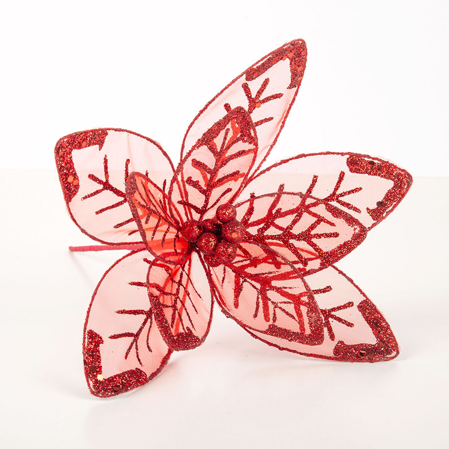 Flor decorativa roja 30cm