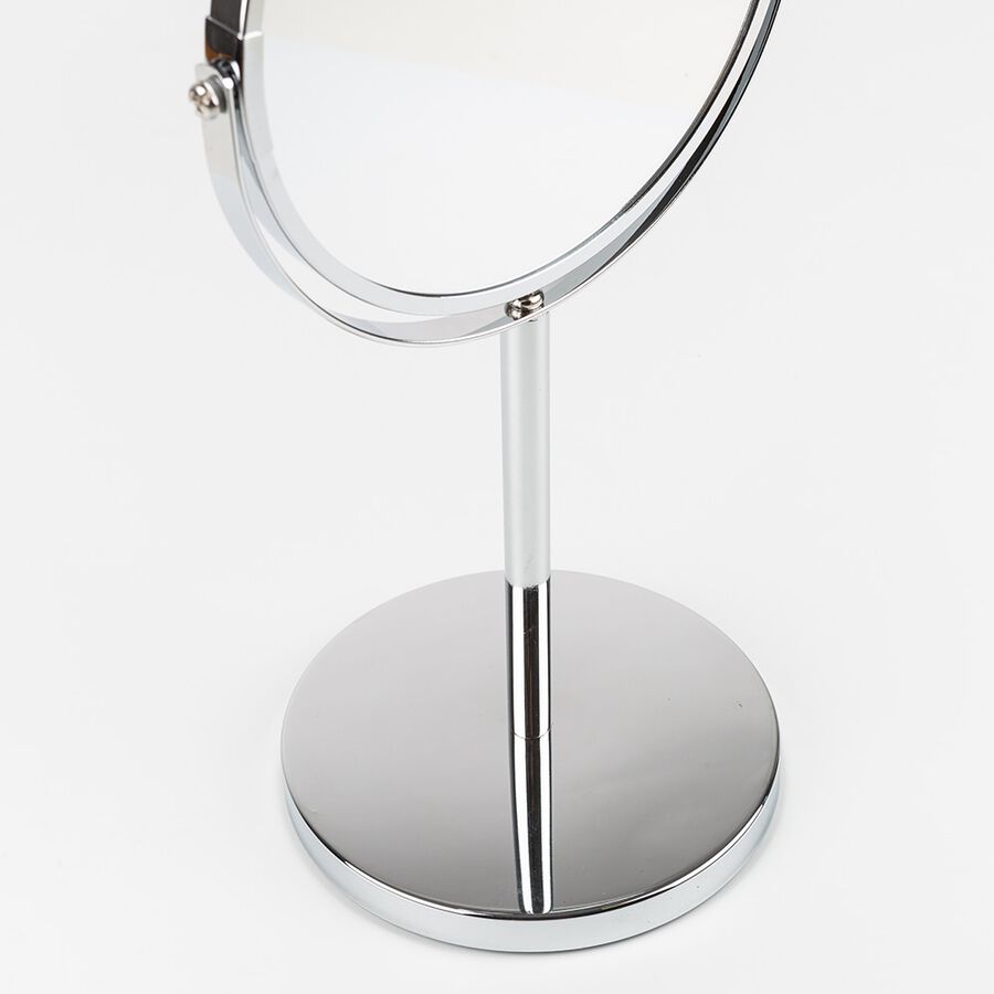 Espejo de ba&ntilde;o con pie de metal 3 aumentos 15x35cm