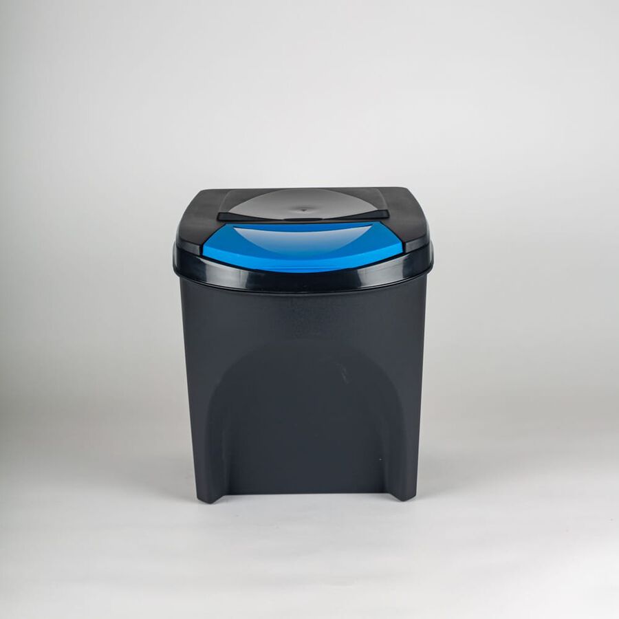 Set de 3 cubos de reciclaje de plástico 40x30x34cm