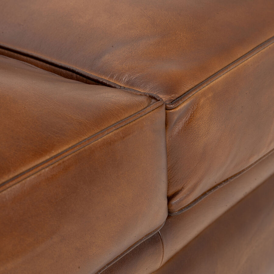 Sofa de 3 plazas de piel marrón Chester 190x77x80cm