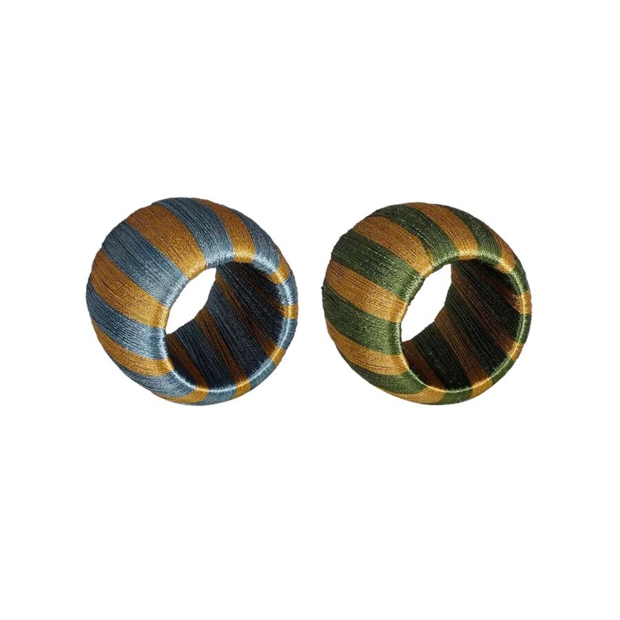 Set de 4 aros servilleteros rayas Ø6cm