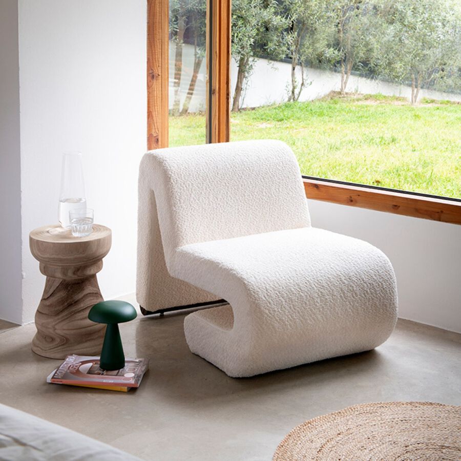 Butaca borreguito beige Ailen 59x86x64cm Clau&Chloe