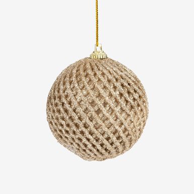 Bola decorativa con brillo dorada Ø8cm