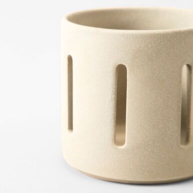 Portavelas de cerámica blanco 10cm