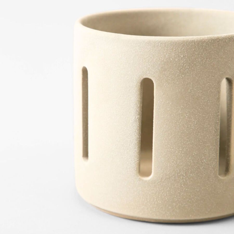 Portavelas de cer&aacute;mica blanco 10cm