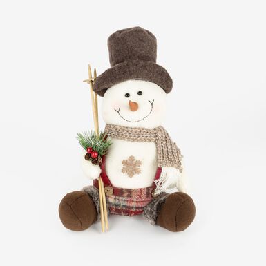 Figura decorativa Muñeco de nieve sentado Elegant 30cm