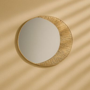 Espejo de pared redondo de yute Luna Ø50cm