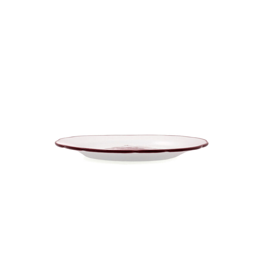 Plato de postre burdeos de porcelana Charlotte &Oslash;19cm