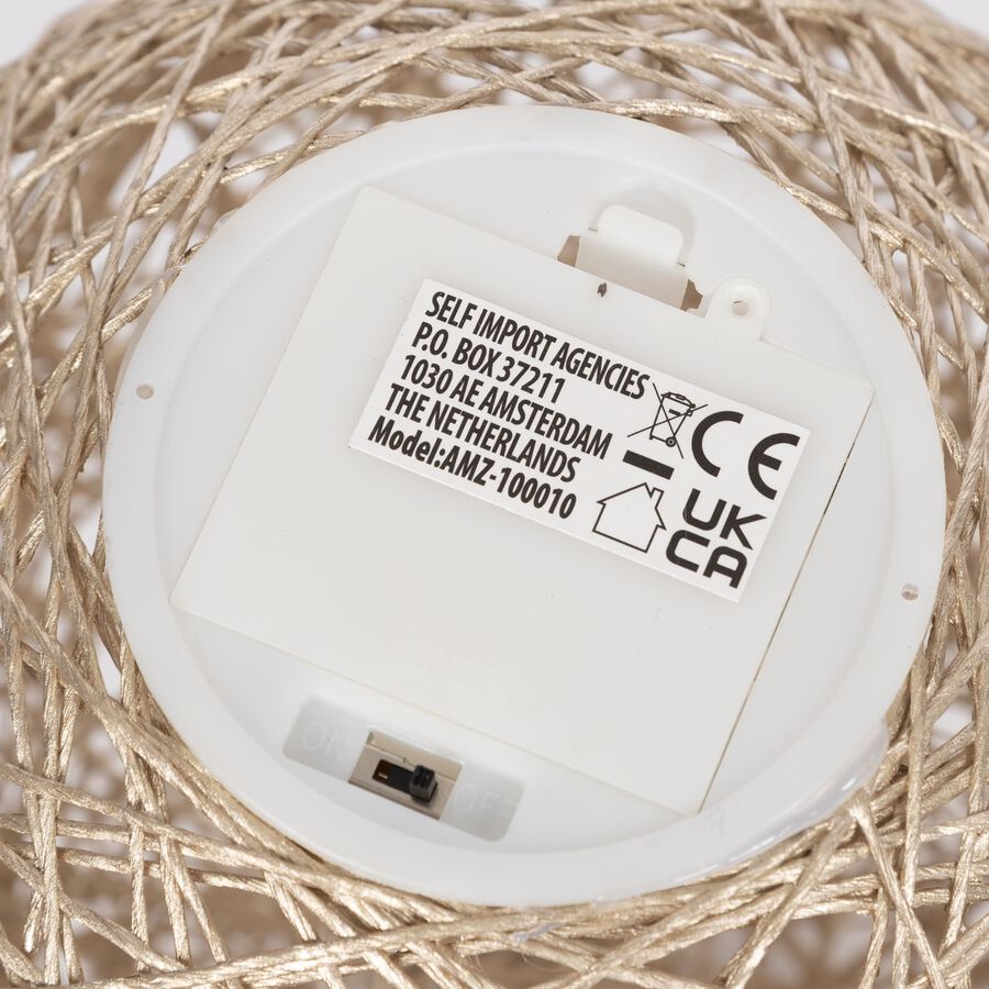 Bola decorativa de rafia dorada con luz LED Luys &Oslash;20cm