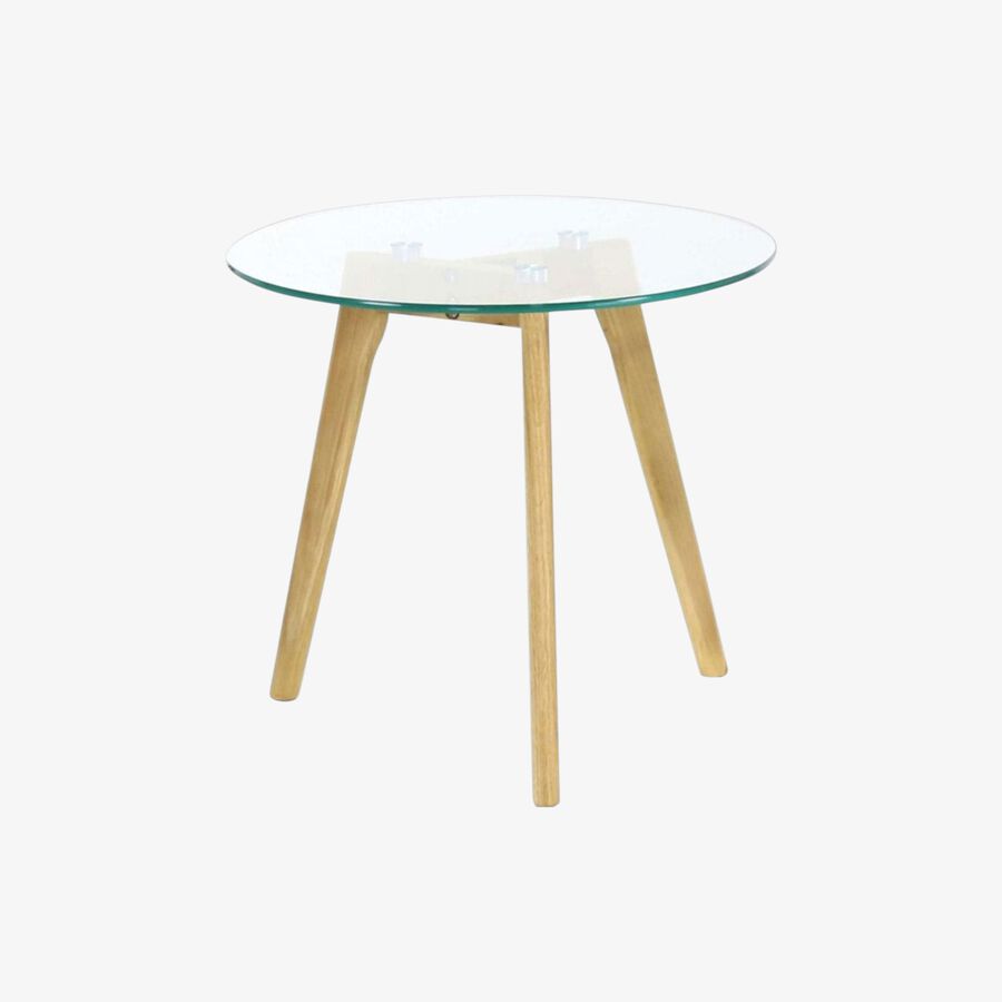 Mesa auxiliar de cristal Dalian &Oslash;50x44cm