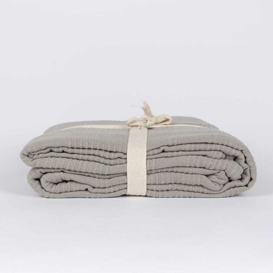 Colcha de algod&oacute;n gris Siva 240x250cm