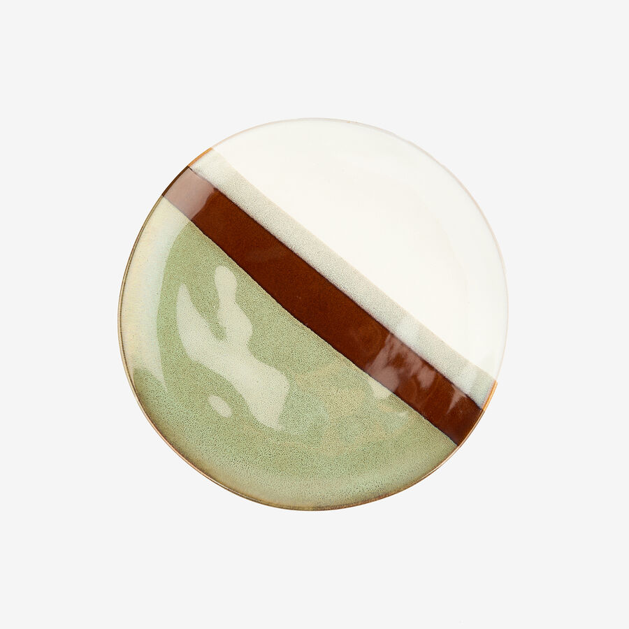 Plato de postre de cerámica caqui Sotres Ø21cm