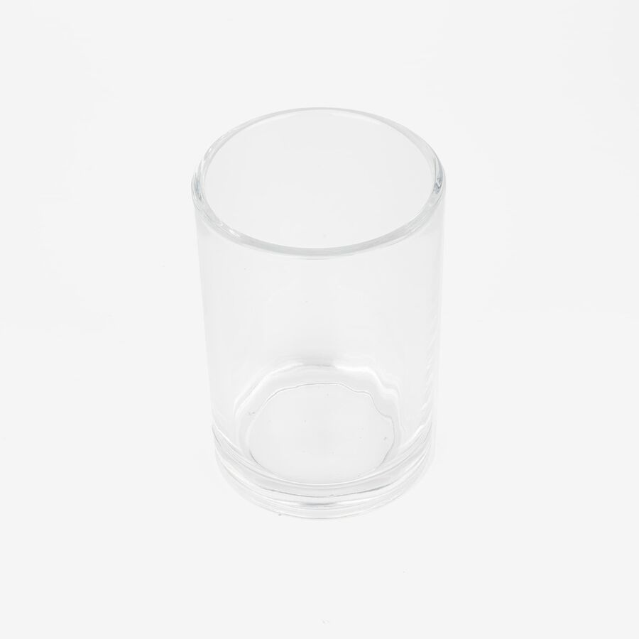 Vaso portacepillos de vidrio blanco Circle