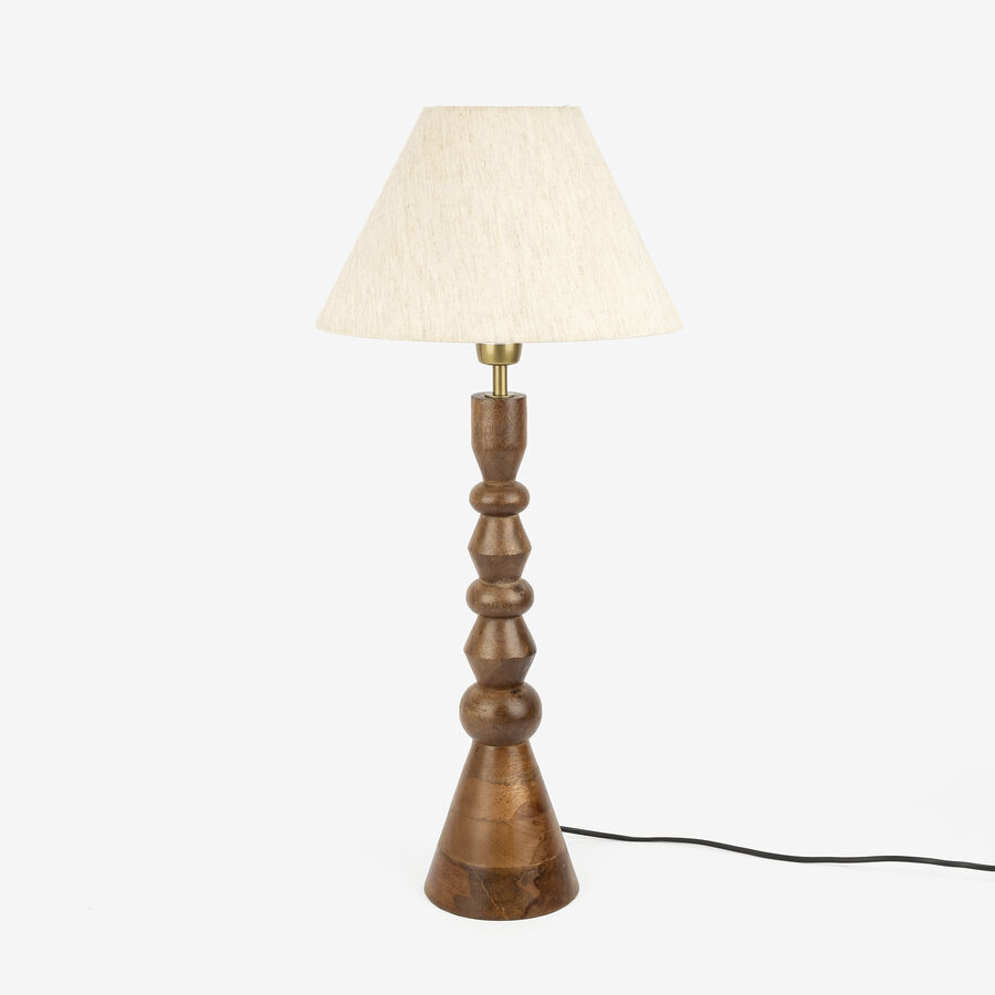 Lámpara de mesa de madera de mango Vati Ø14x55cm