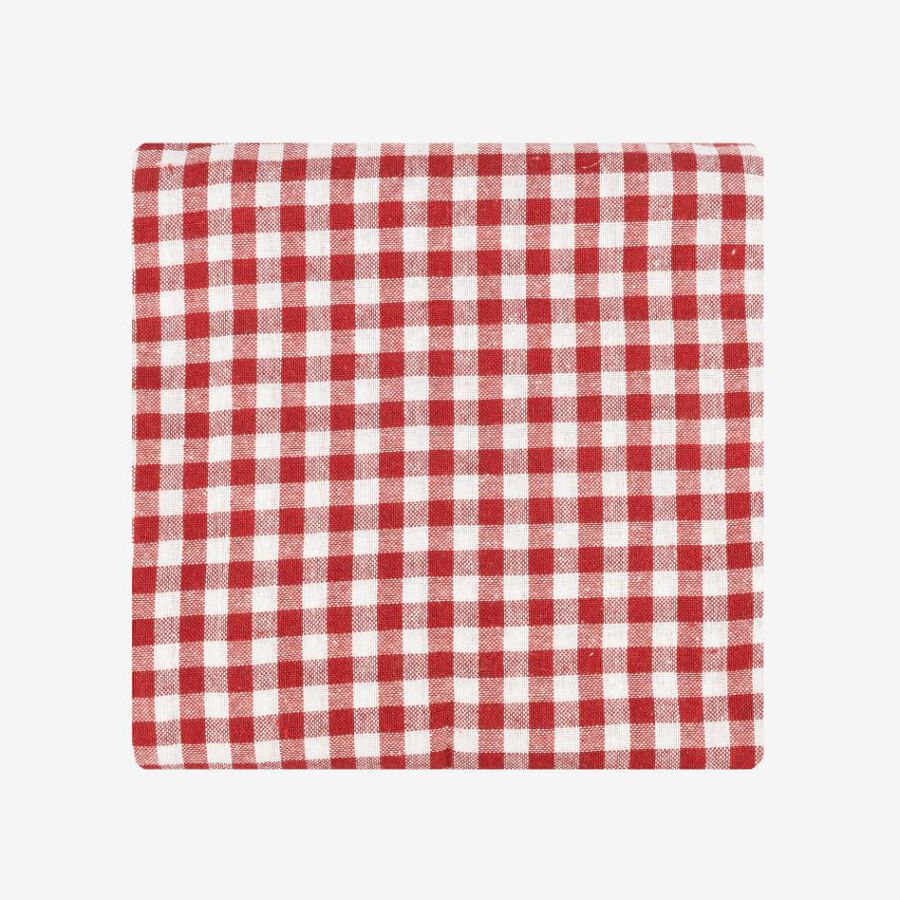 Mantel de algod&oacute;n rojo Vichy 150x200cm