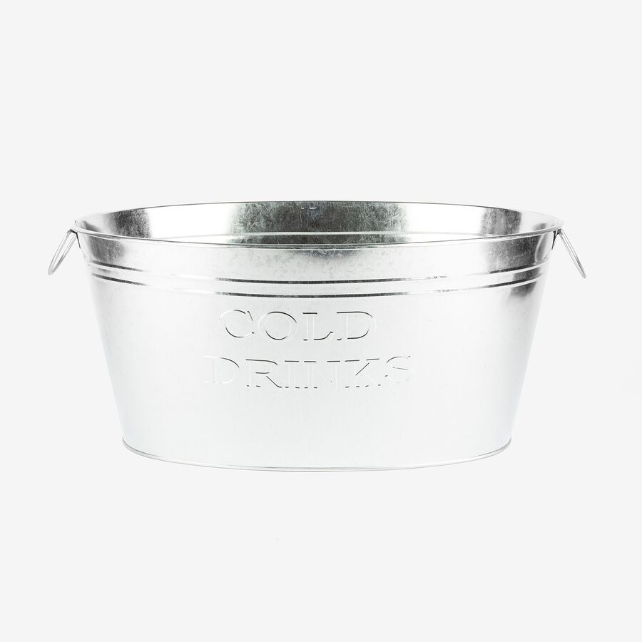 Cubitera con asas ovalada de zinc 50x35cm