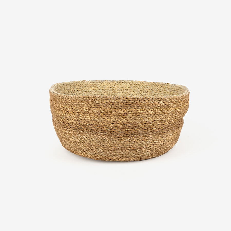 Cesta de fibras naturales Typha Rajad Ø30x38cm