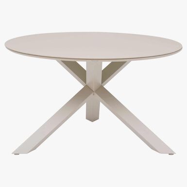 Mesa de comedor de jard&iacute;n de aluminio crema Oryxa &Oslash;130x75cm