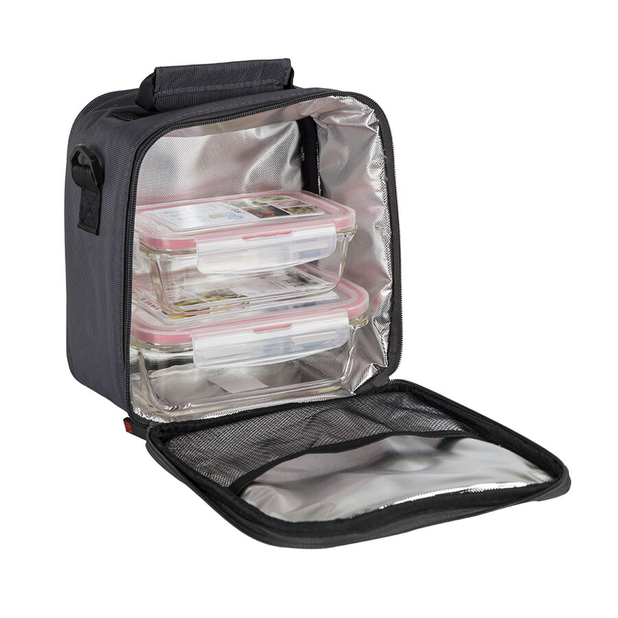 Lunch bag basic con 2 tápers de vidrio Iris