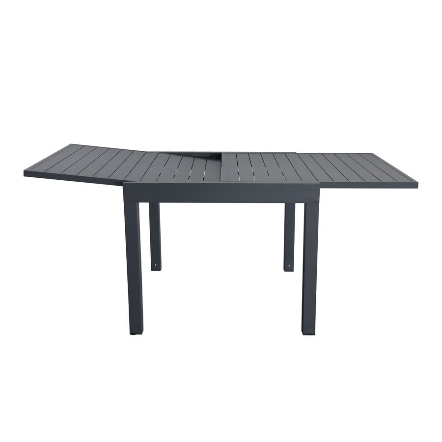 Mesa de jard&iacute;n extensible de aluminio gris Nijar 90/180x90x76cm