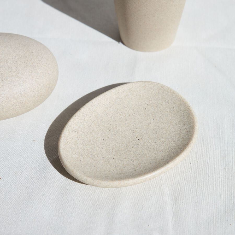 Jabonera de poliresina Clear Stone 14x11cm