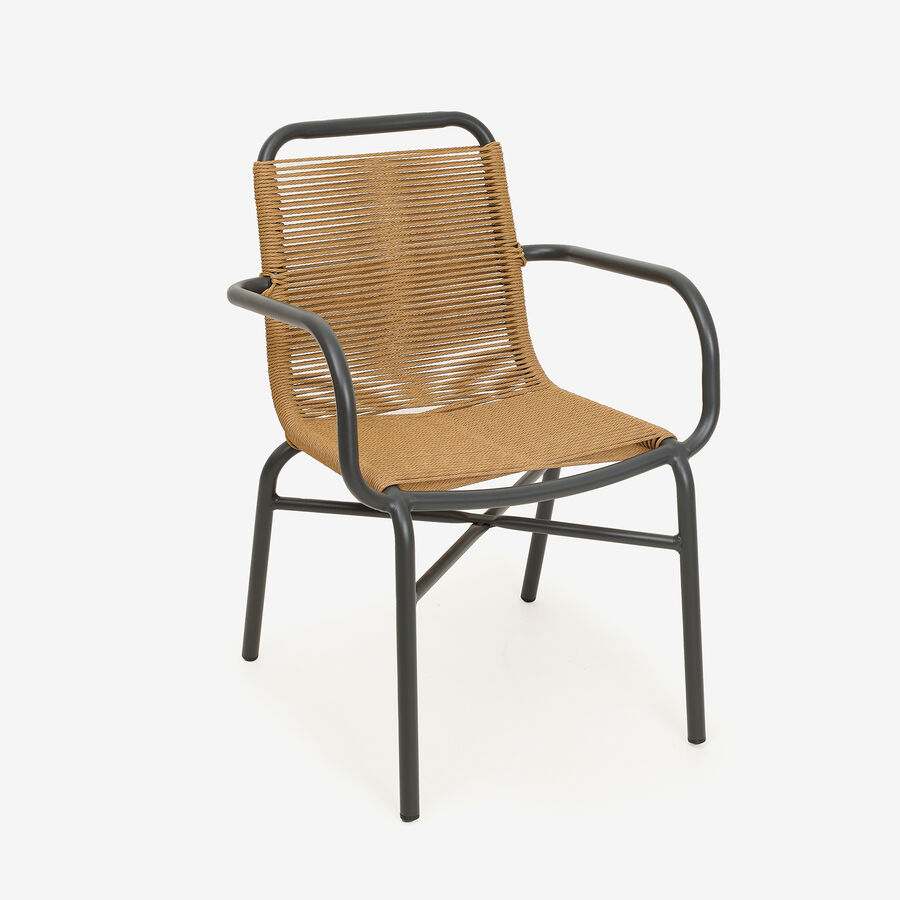 Silla de jardín de ratán sintético y aluminio Anse 55x60x79cm