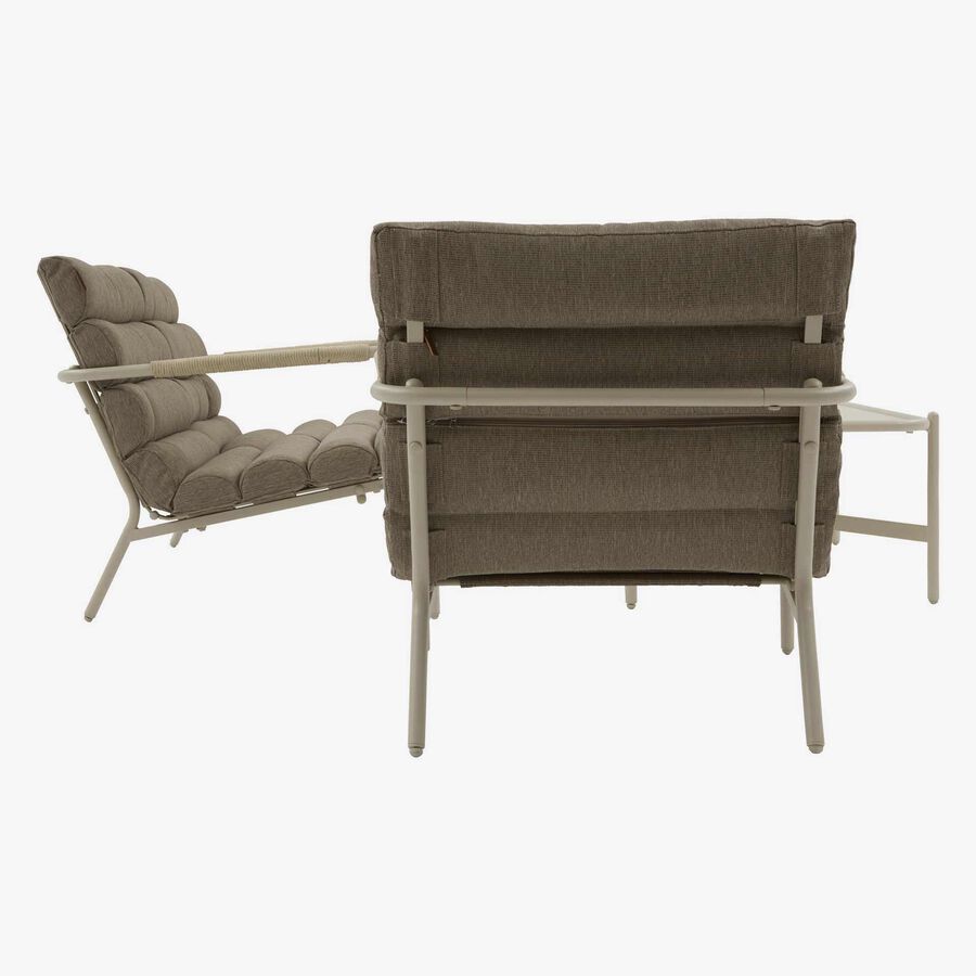 Conjunto de jard&iacute;n para 4 personas de acero crema Solani