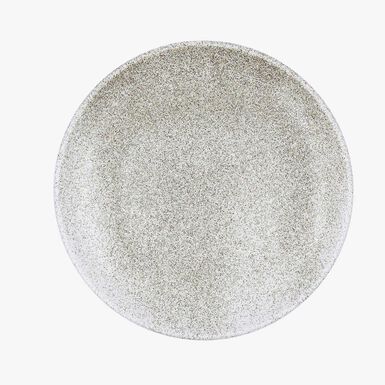 Plato llano gris efecto piedra de porcelana Travertin &Oslash;27cm