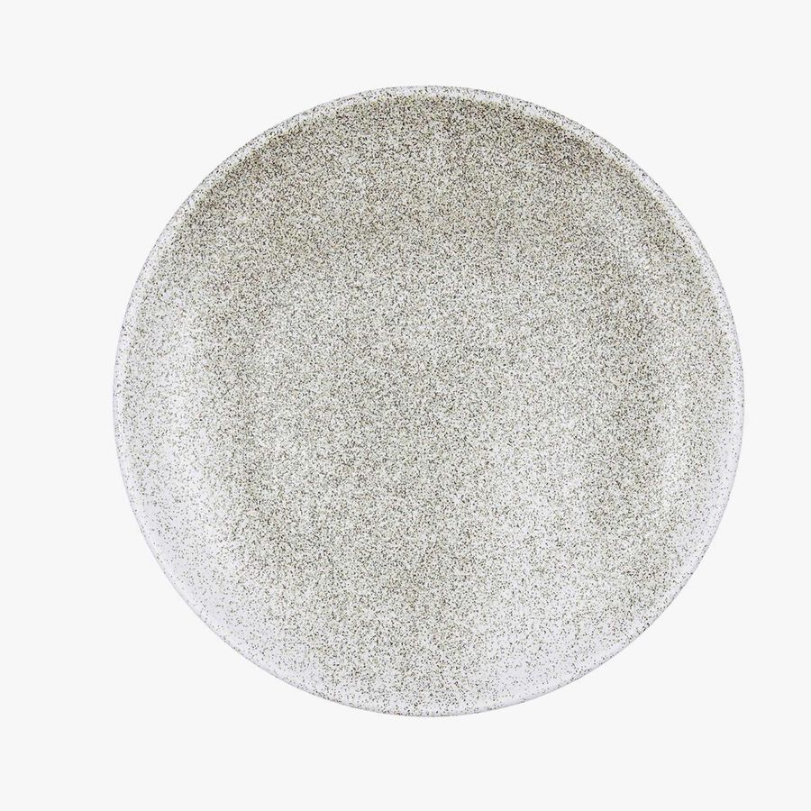 Plato llano gris efecto piedra de porcelana Travertin &Oslash;27cm