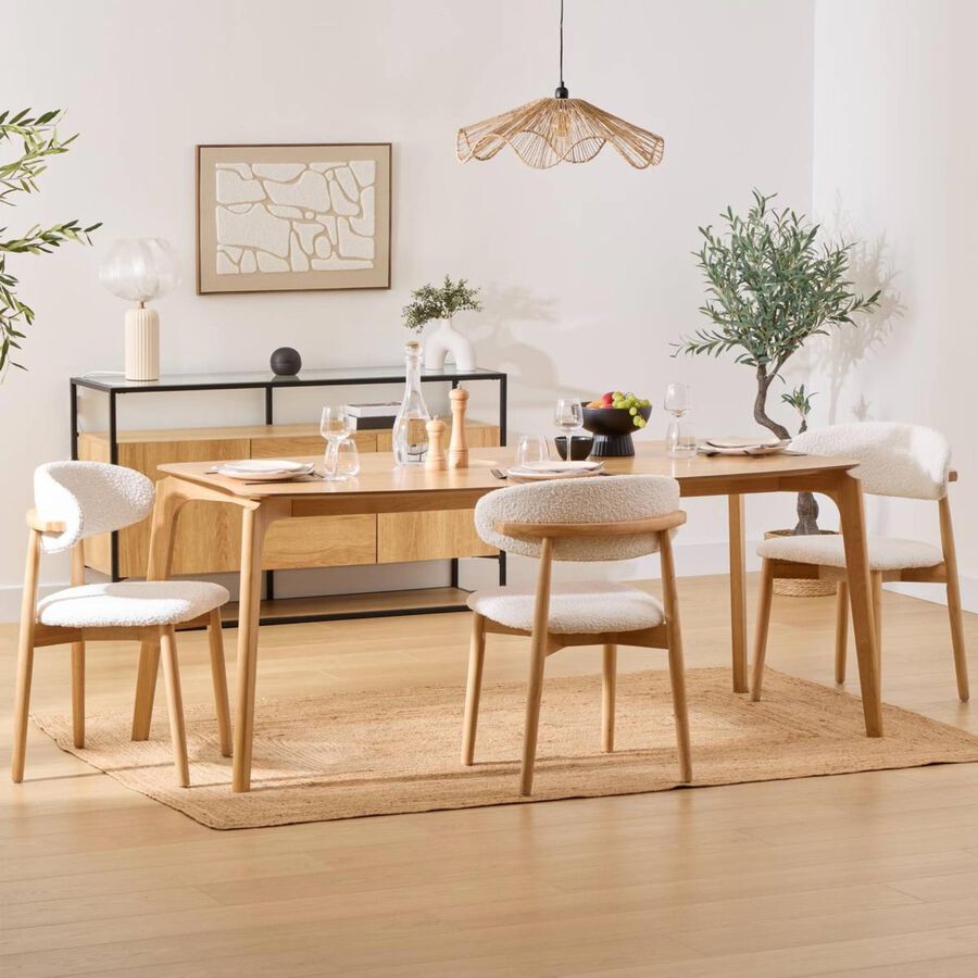 Mesa de comedor de madera Roven 180x90cm 