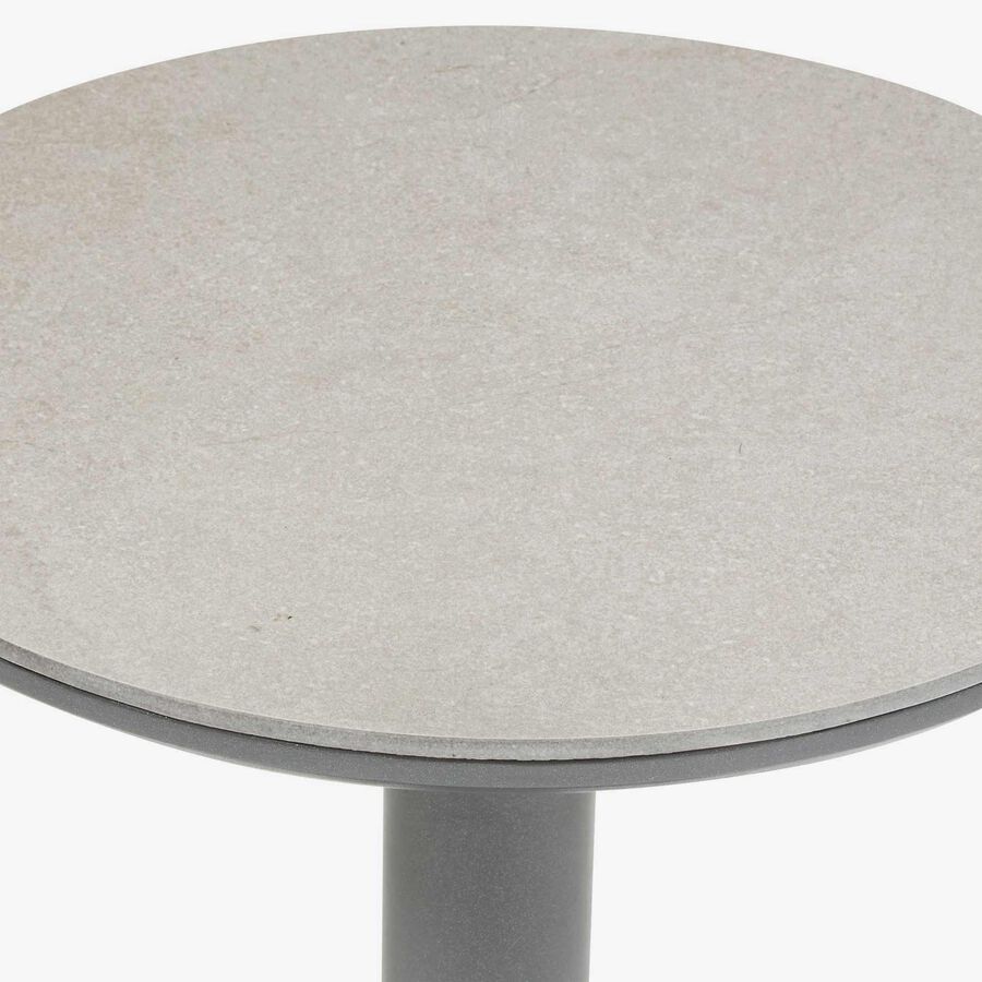 Mesa auxiliar de jard&iacute;n de acero grafito Solena &Oslash;40x50cm