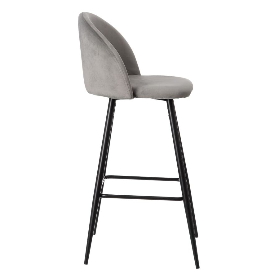 Set de 2 taburetes altos de metal gris Caleb 40x48x102cm