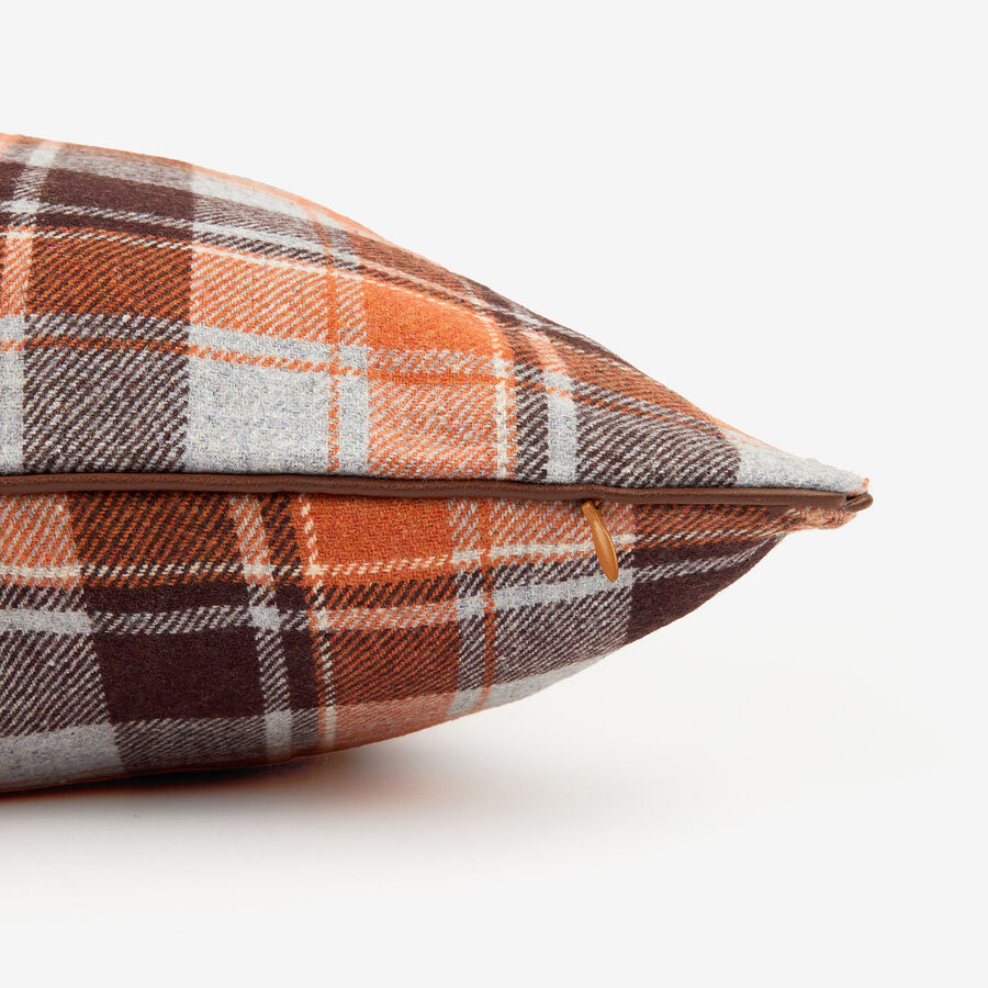 Funda de cojín de algodón cuadros marrón 45x45cm