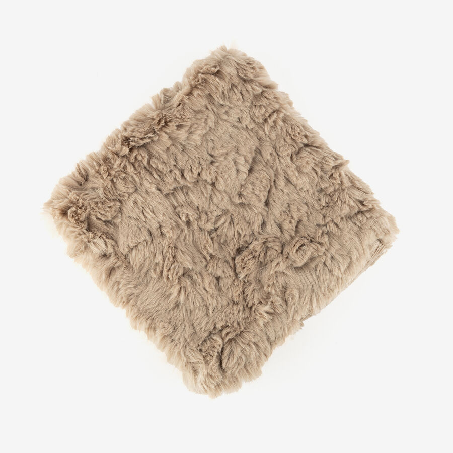 Funda de cojín de pelo beige 45x45cm