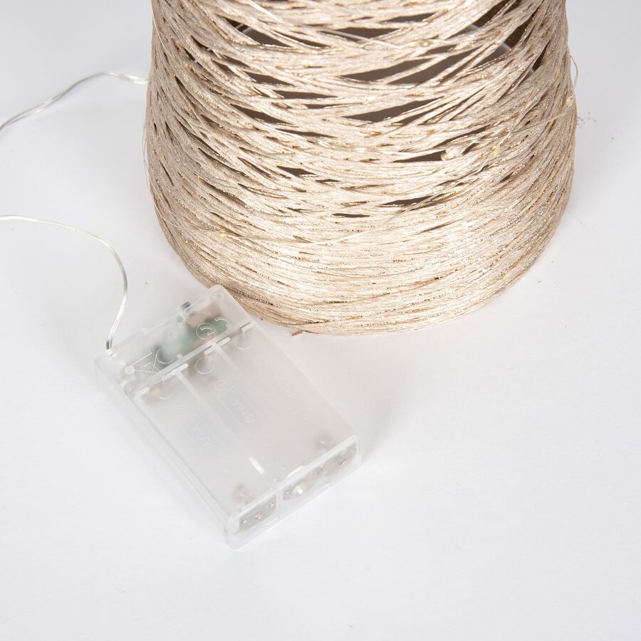 &Aacute;rbol decorativo de rafia dorado con luz LED Luys &Oslash;16x60cm