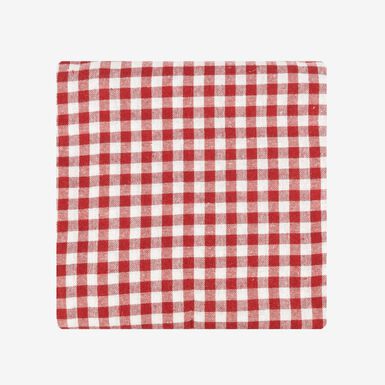 Mantel de algodón rojo Vichy 150x150cm