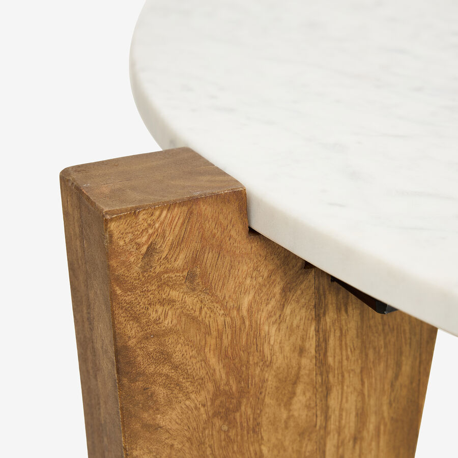 Mesa de centro de mármol y madera Berlín Ø90x45 Clau&Chloe