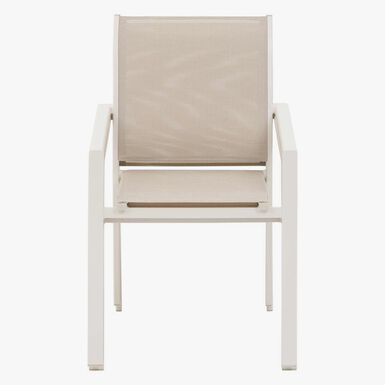 Silla de jard&iacute;n apilable de aluminio crema Essor 56x63x88cm