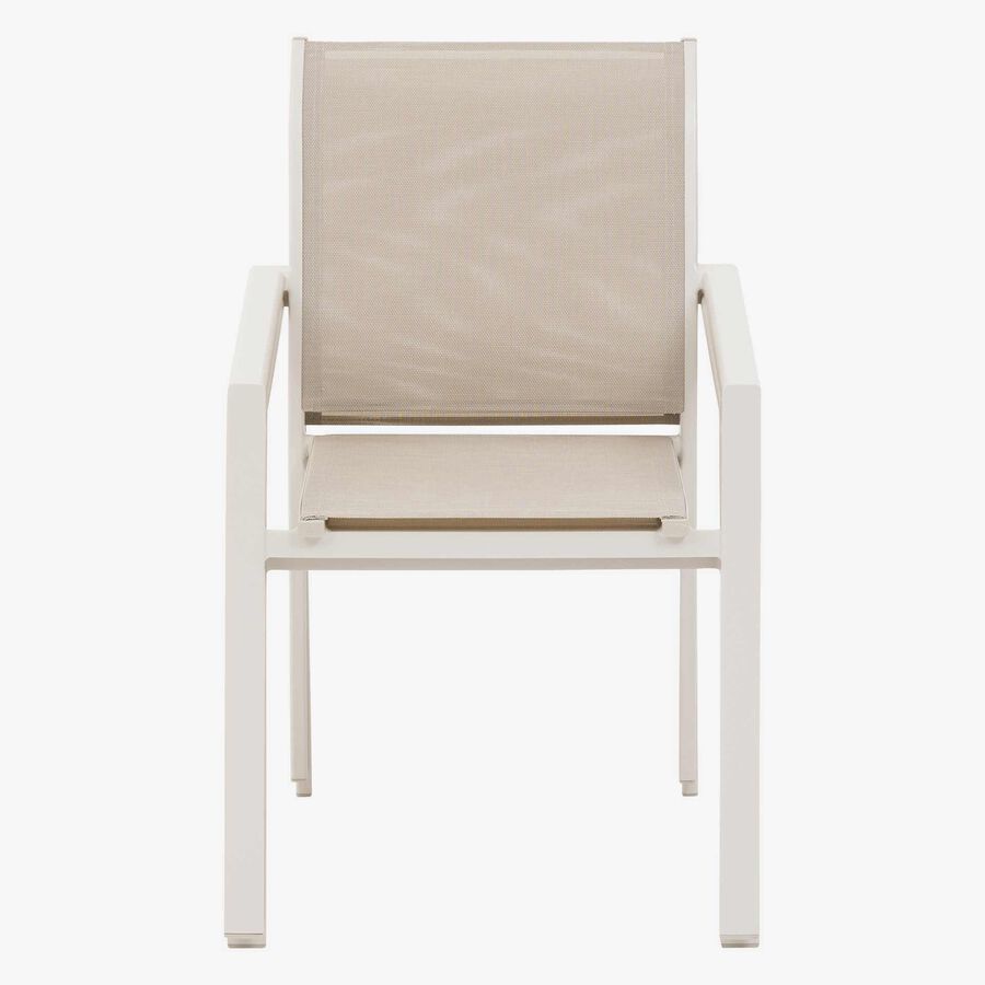 Silla de jard&iacute;n apilable de aluminio crema Essor 56x63x88cm