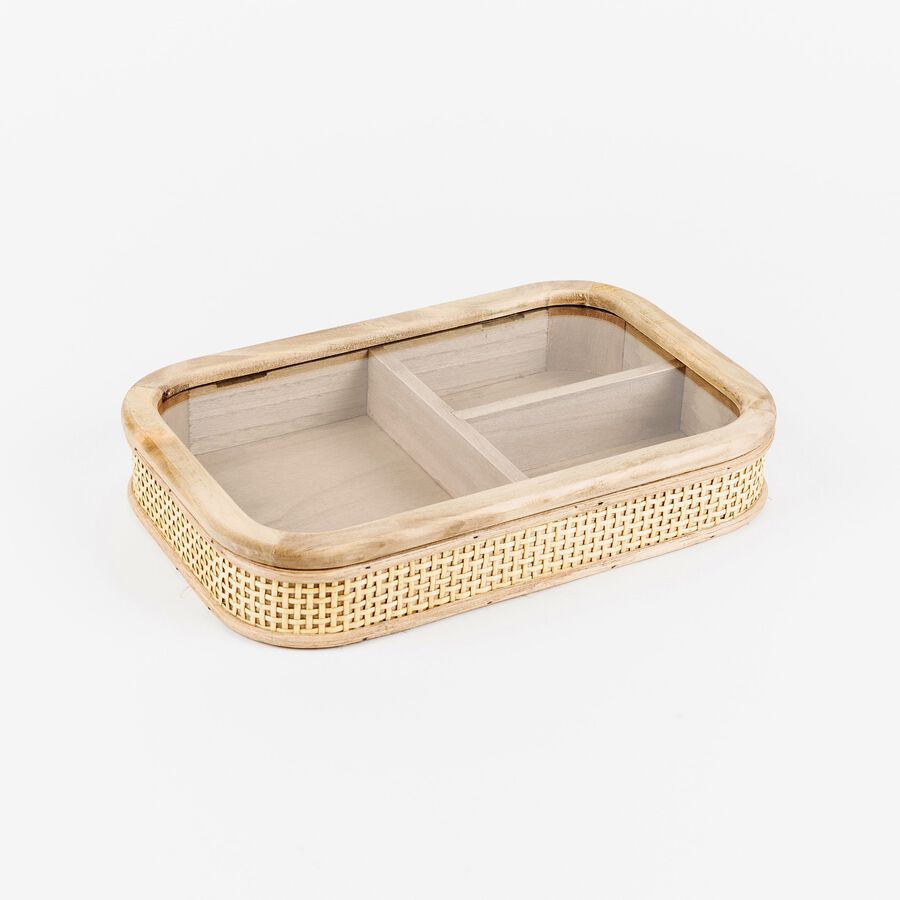 Joyero de madera 3 compartimentos Canaye 28x18cm