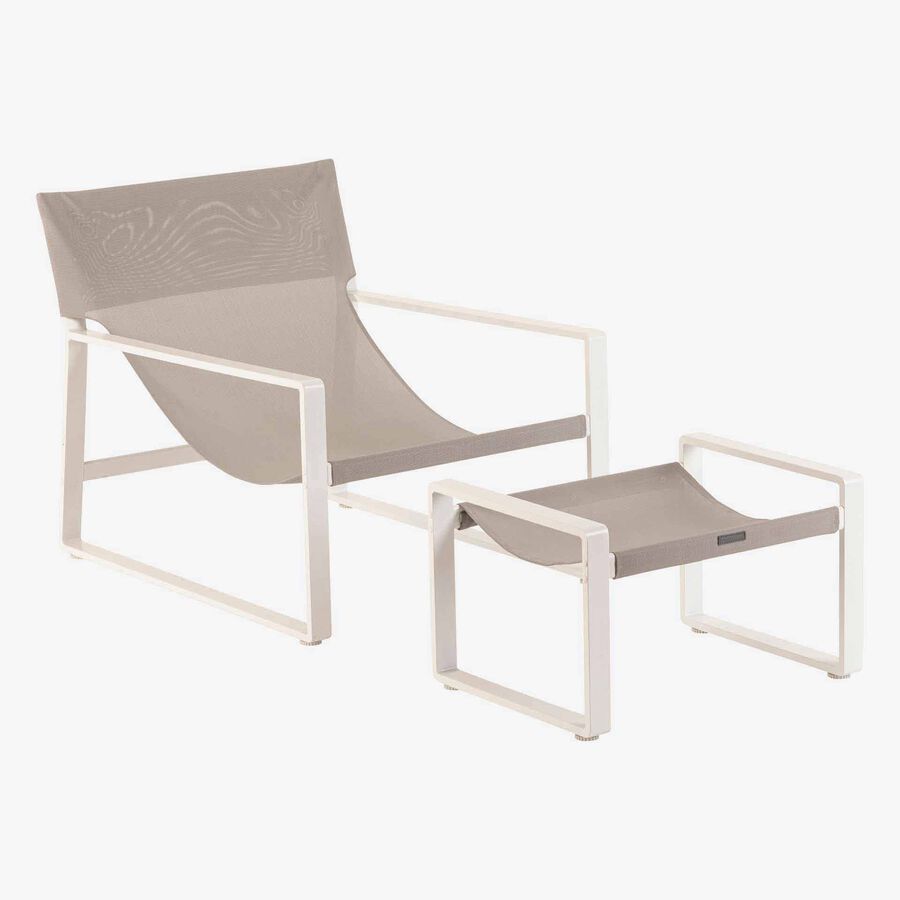 Sillon reclinable de jard&iacute;n de aluminio blanco Lambor 151x69x73cm