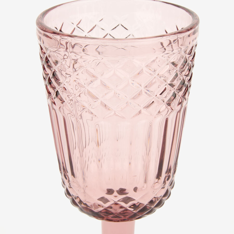 Copa de cristal rosa Aliss Ø8x17cm
