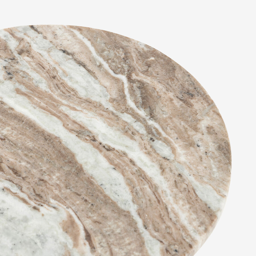 Mesa auxiliar de mármol beige Kern Ø35x58cm Clau&Chloe