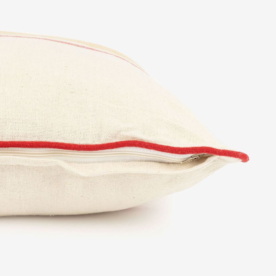 Funda de cojín de algodón con rayas rojas Niza 45x45cm