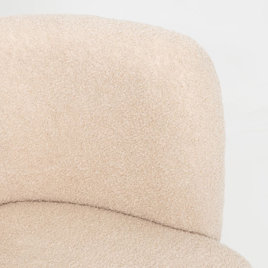 Butaca de borreguito beige Berta 77x60x72 cm