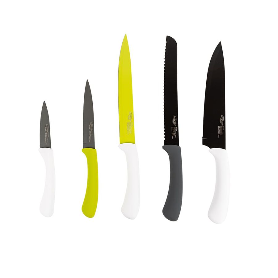 Set de 5 cuchillos de acero inoxidable color verde - Bergner