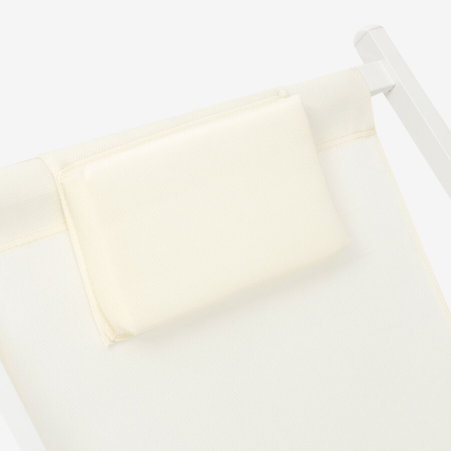 Hamaca reclinable de aluminio y textiline blanca 104x58x76cm