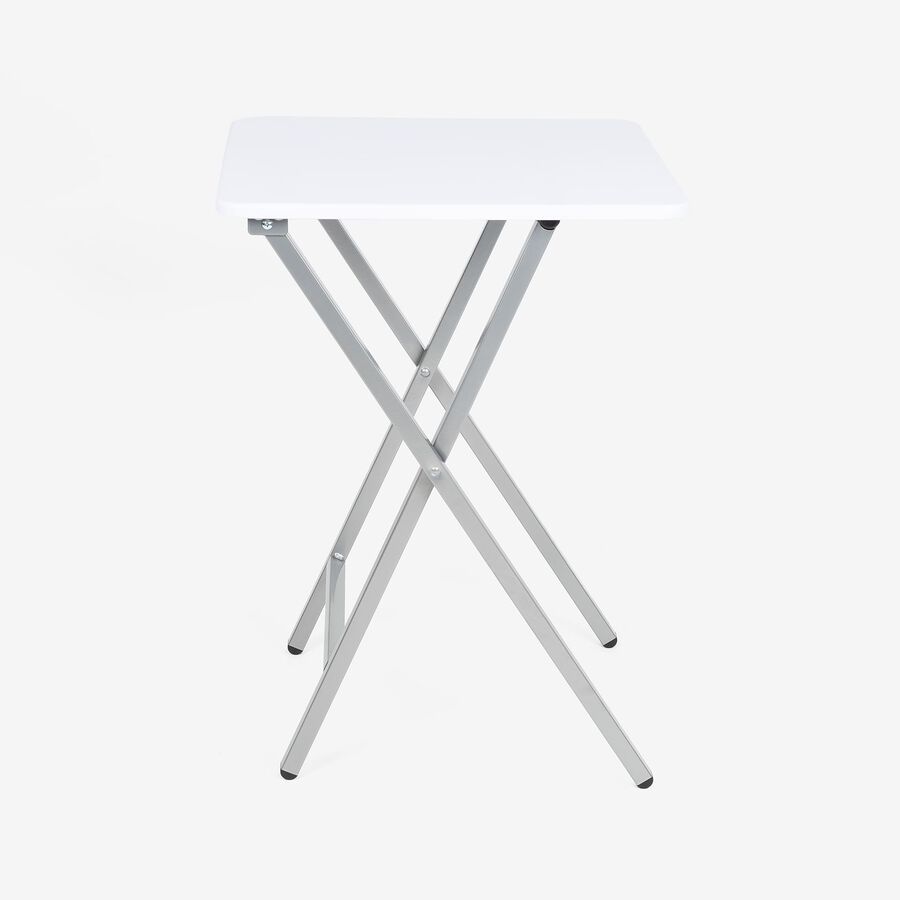 Mesa auxiliar plegable blanca 48x48x65cm